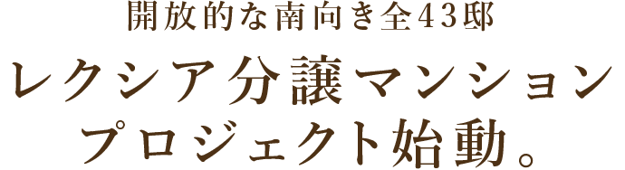 開放的な南向き全43邸 レクシア分譲マンションプロジェクト